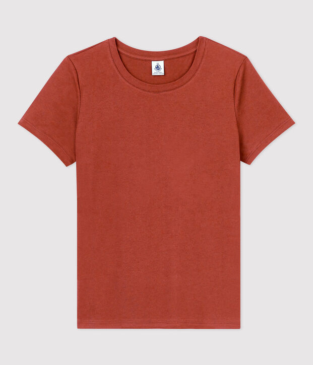 T-shirt TAGLIO REGULAR girocollo in cotone bio Donna marrone