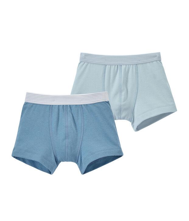 Lotto di 2 boxers per bambino tinta unita bianco
