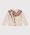 Cardigan jacquard lana e cotone bambina beige MONTELIMAR/bianco MULTICO