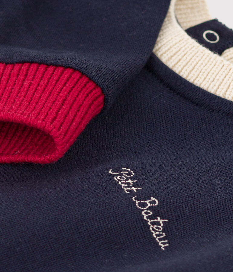 Felpa in tessuto felpato per beb&egrave; blu