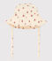 Cappellino a fiori in garza di cotone bebè bianco AVALANCHE/ MULTICO