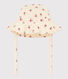 Cappellino a fiori in garza di cotone bebè