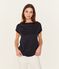 T-shirt manica corta in cotone Sea Island donna blu MARINE