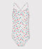 Costume da bagno intero a fiori bambina bianco MARSHMALLOW/bianco MULTICO