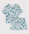 Pigiama donna corto a fiori in cotone bianco MARSHMALLOW/ ROVER