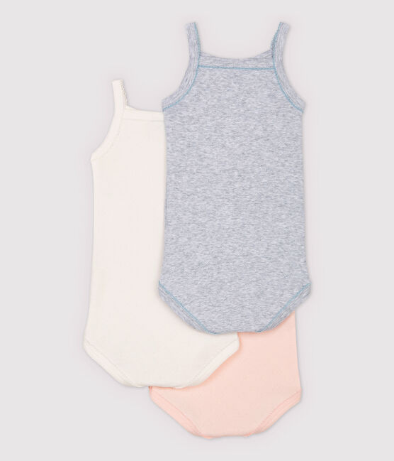 Confezione da 3 body con spalline bebè femmina cotone biologico variante 1