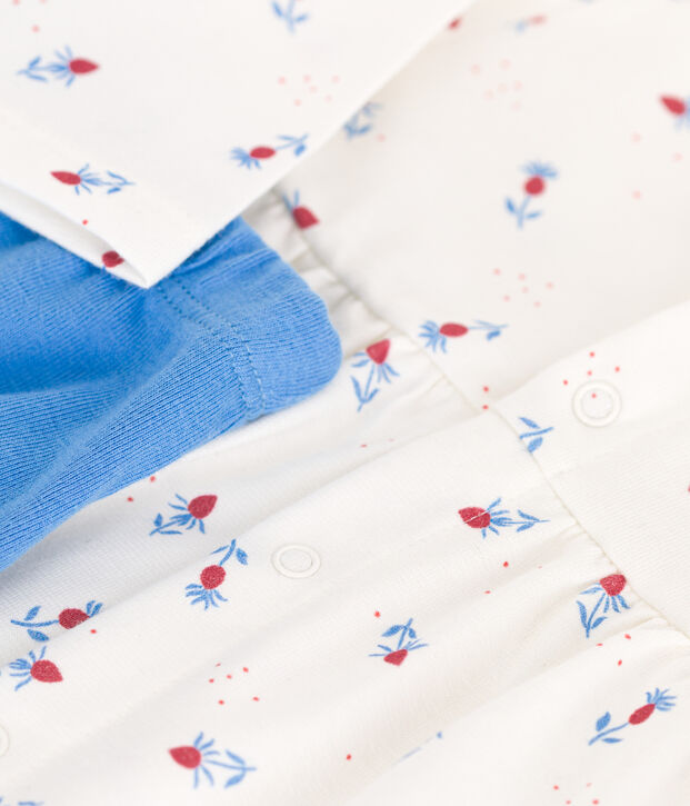 Abito e leggings in cotone neonato bianco/multicolore