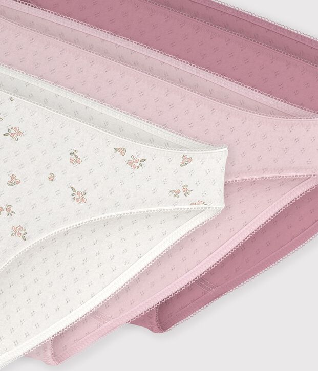 Set di slip in cotone traforato a fiori donna multicolore