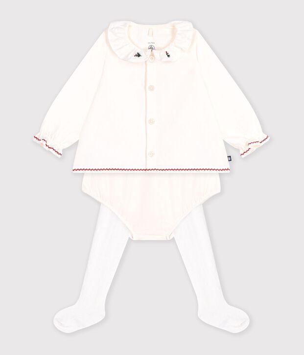 Confezione regalo composta da blusa, bloomer e collant neonata multicolore