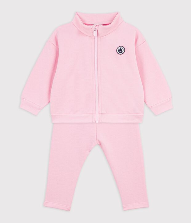 Set per neonato composto da felpa e pantaloni in cotone tinta unita MARQUISE