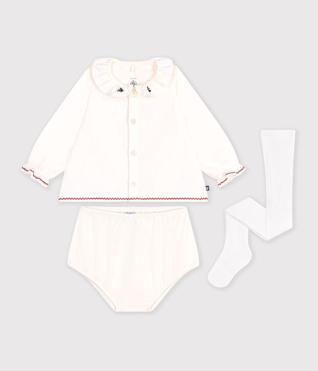 Confezione regalo composta da blusa, bloomer e collant neonata multicolore
