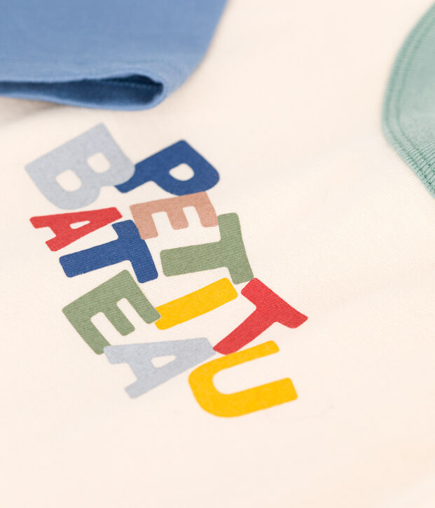 T-shirt a maniche lunghe in jersey sottile neonato blu/blu
