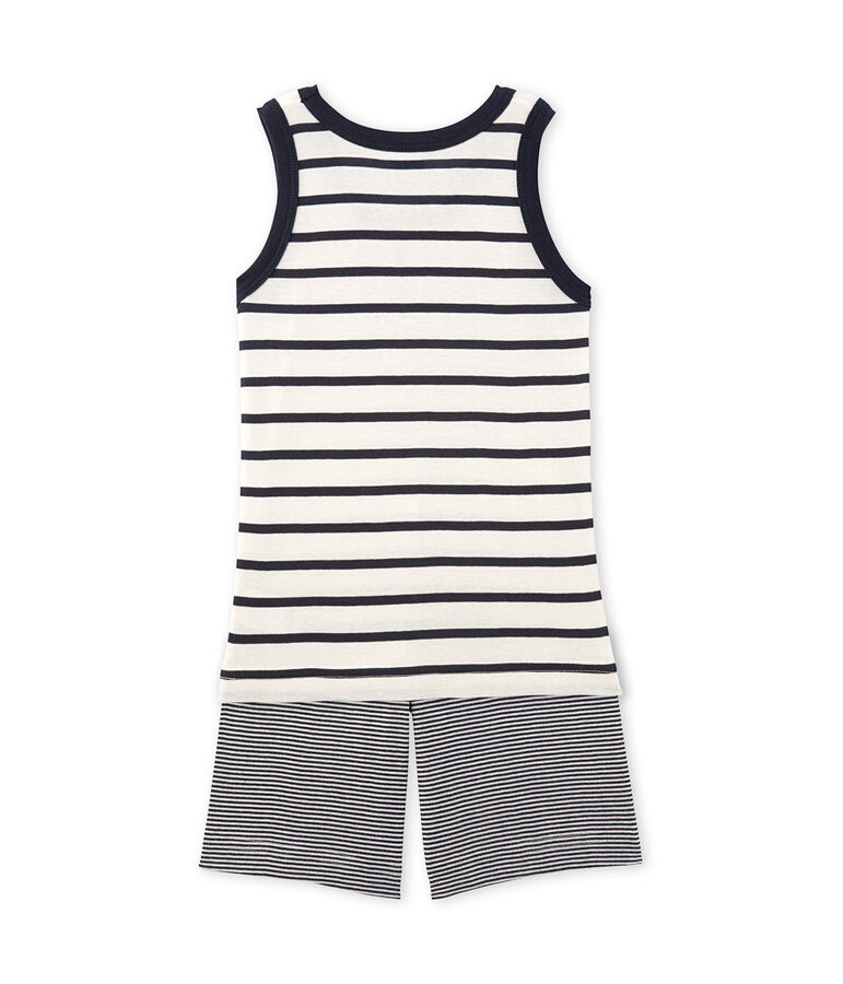 Pyjacourt gar&ccedil;on ray&eacute; beige COQUILLE/blu SMOKING