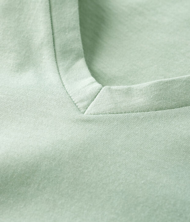 T-shirt TAGLIO REGULAR scollo a V in cotone bio Donna verde