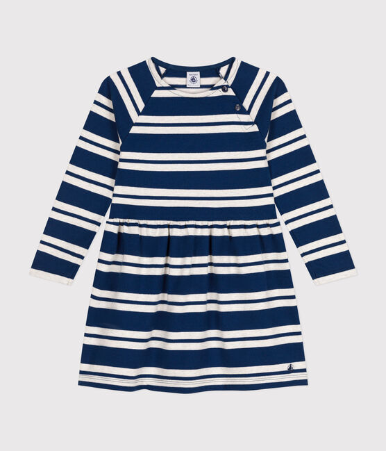 Abito a maniche lunghe in cotone spesso bambina  blu MEDIEVAL/ MONTELIMAR