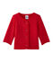 Cardigan bebé bambina tinta unita rosso TERKUIT