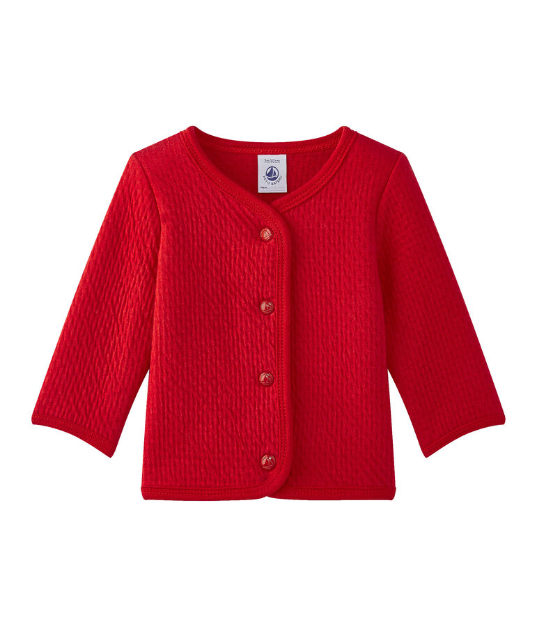 Cardigan beb&eacute; bambina tinta unita rosso