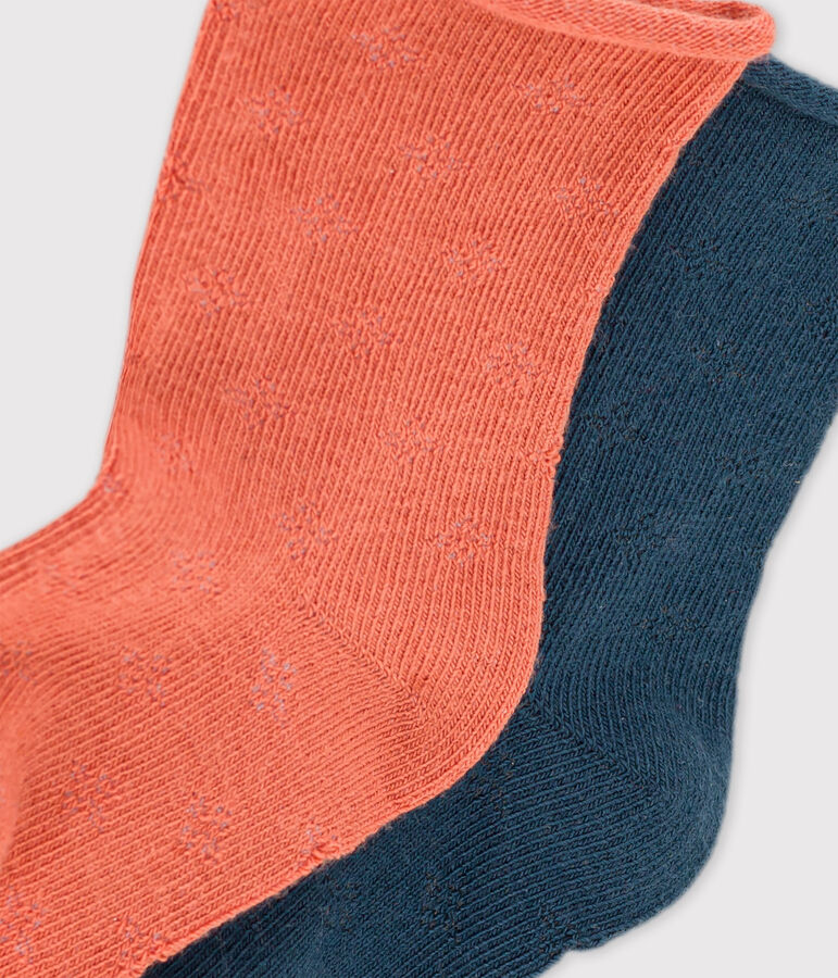 Confezione da 2 paia di calzini traforati per beb&egrave; multicolore