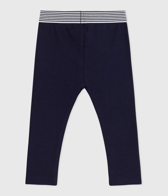 Leggings in cotone spesso tinta unita neonato blu SMOKING