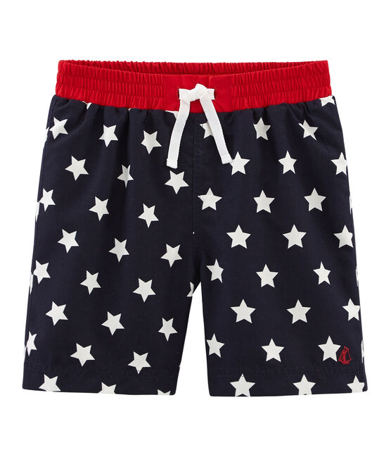 Short da spiaggia bambino blu SMOKING/bianco MARSHMALLOW