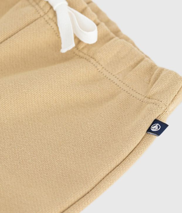 Joggers in cotone tinta unita neonato beige