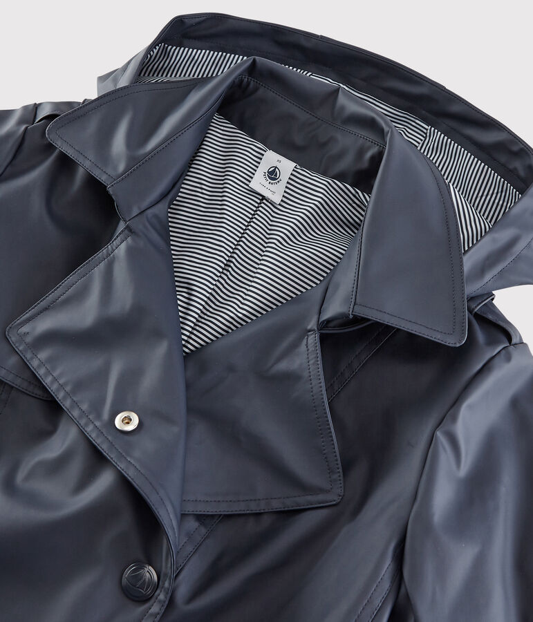 Trench con cappuccio Donna blu