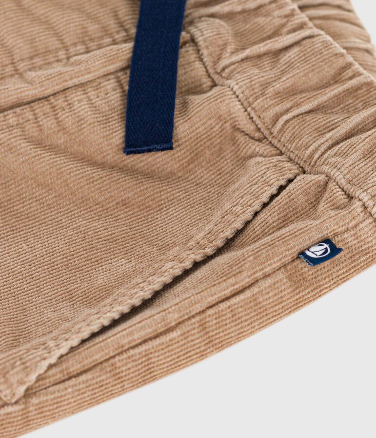 Pantaloni dritti in velluto tinta unita bambino beige