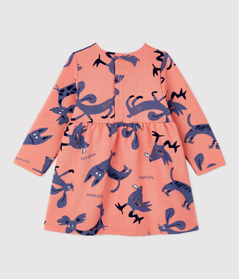 Abito fantasia animali beb&eacute; in molleton rosa PAPAYE/ MULTICO