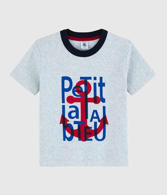 T-shirt maniche corte in cotone bambino grigio POUSSIERE CHINE