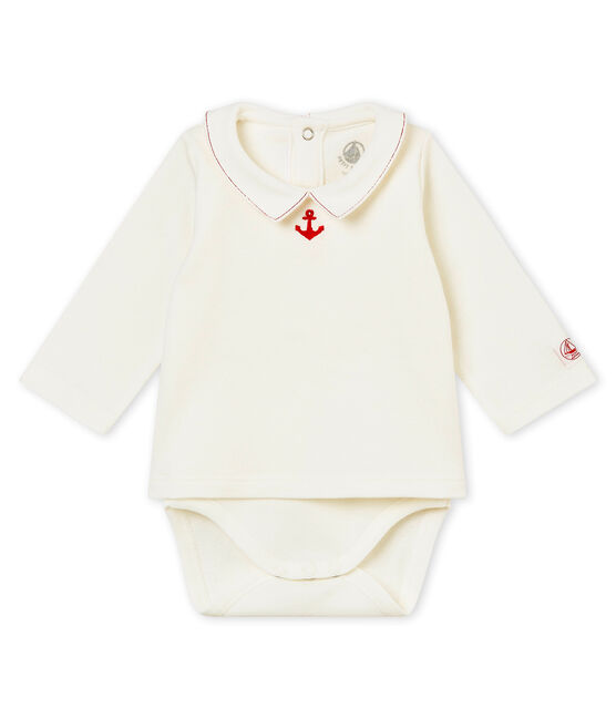 Body tee-shirtML per bebé maschio bianco MARSHMALLOW