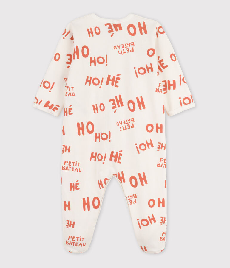 Tutina pigiama felpata per neonati bianco/rosa