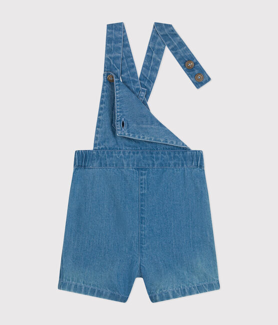 Salopette corta bebè in denim leggero blu DENIM CLAIR