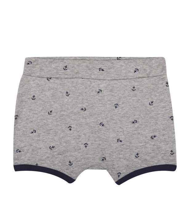 Short beb&egrave; maschio fantasia grigio/blu