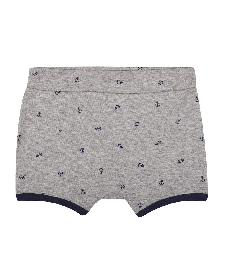 Short beb&egrave; maschio fantasia grigio/blu