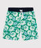 Shorts da mare riciclati bambino verde GAZON/ecru MULTICO