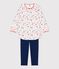Camicia da notte con leggings bambina in cotone biologico bianco MARSHMALLOW/bianco MULTICO