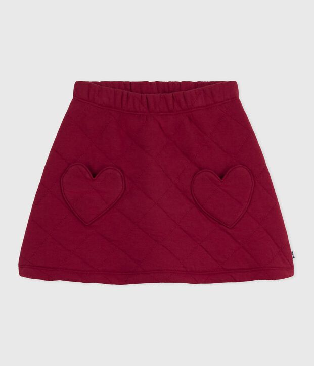 Gonna in cotone tinta unita bambina rosso