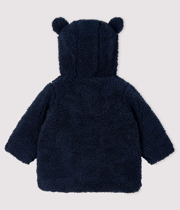 Cappotto beb&egrave; femmina in sherpa blu