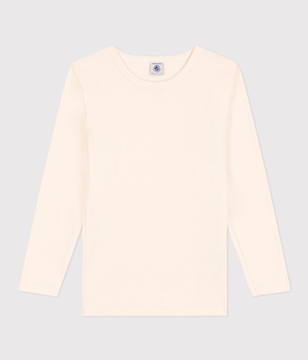 T-shirt a maniche lunghe in cotone ecru