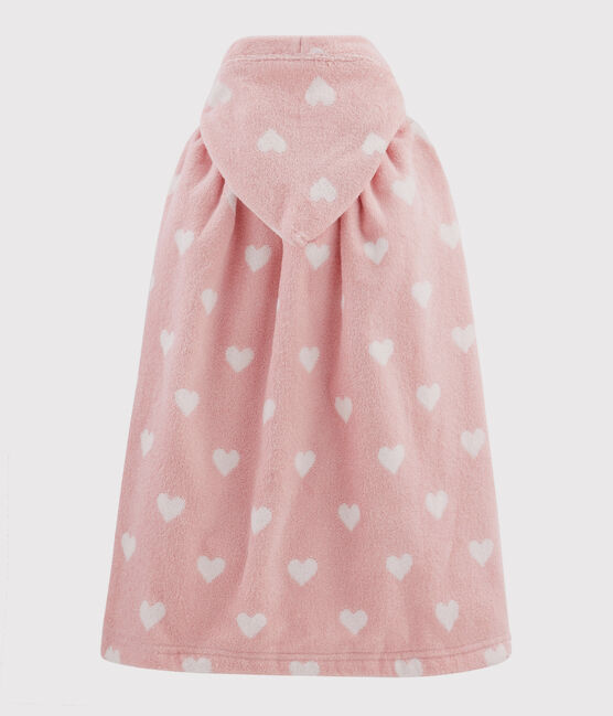 Mantellina da bagno cuore bebè in spugna rosa CHARME/bianco MARSHMALLOW