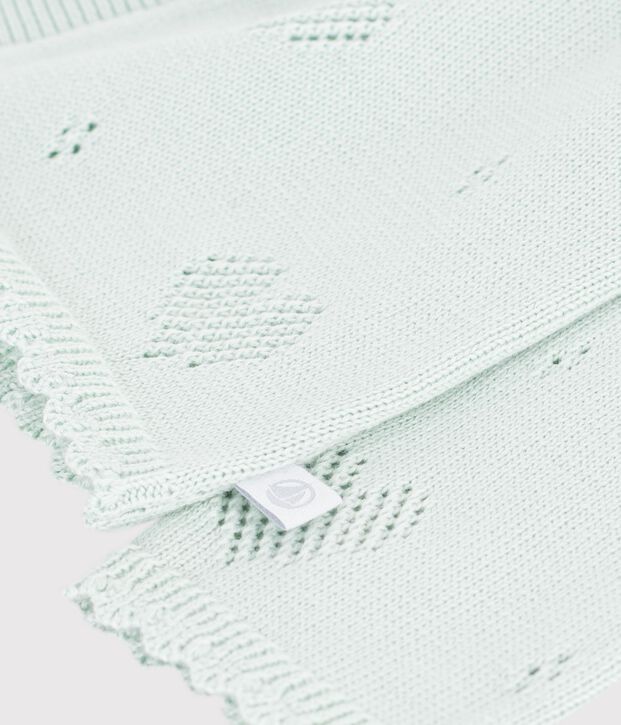 Cardigan in cotone con motivo a cuori neonata verde