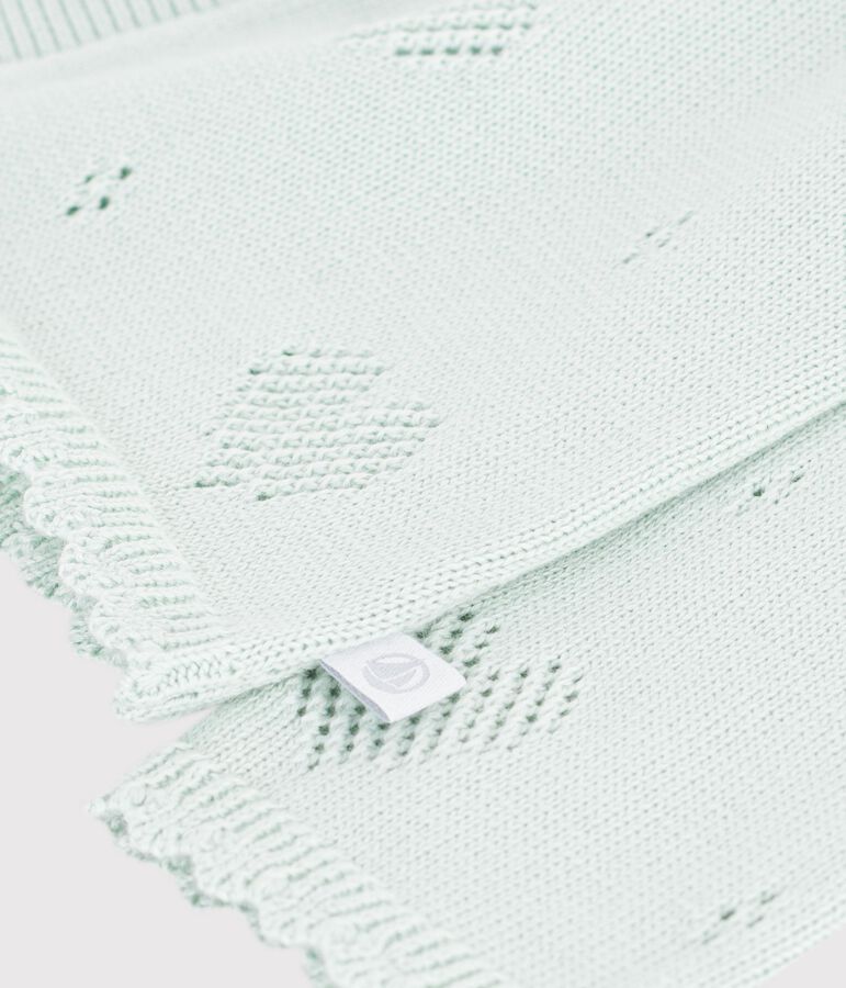 Cardigan in cotone con motivo a cuori neonata blu