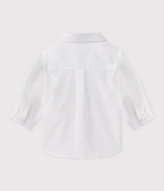 Camicia a manica lunga in cotone Oxford bebè maschio. bianco ECUME