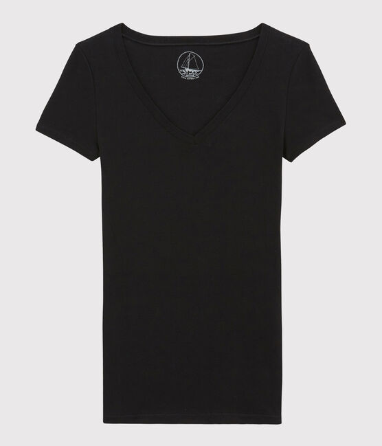T-shirt a costine leggera Donna nero NOIR
