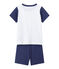 Pigiama corto bambino bicolore blu CHALOUPE/bianco ECUME