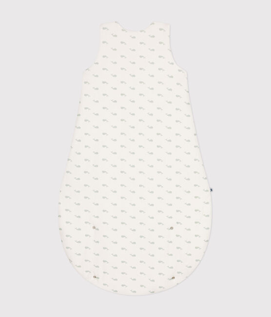 Sacco nanna in ciniglia con balena stampata neonato TOG 3 bianco MARSHMALLOW/ HERBIER