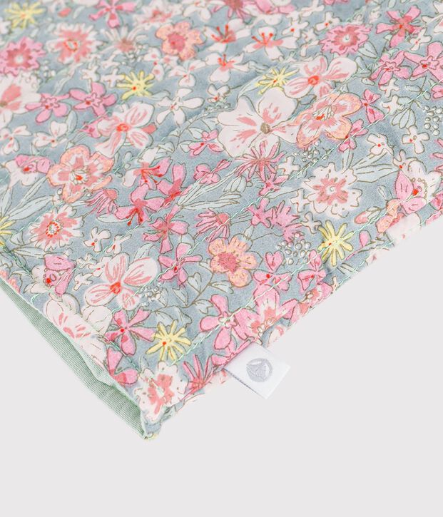 Cardigan senza maniche in cotone con stampa a fiori neonata blu/multicolore