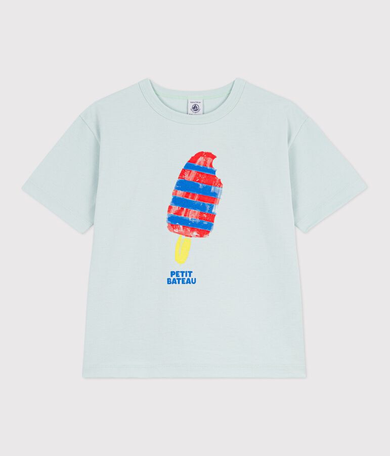T-shirt a maniche corte in cotone bambina blu