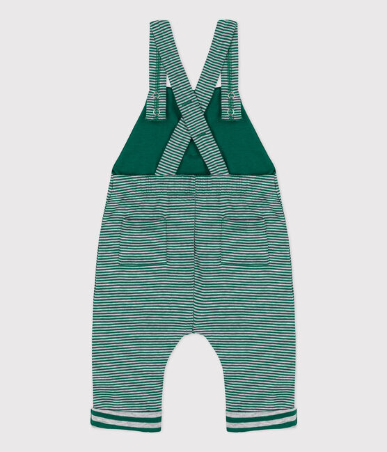 Salopette lunga neonato millerighe in tubique EVERGREEN/ FUMEE