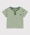T-shirt a maniche corte in cotone a righe neonato verde PALMERAIE/ AVALANCHE